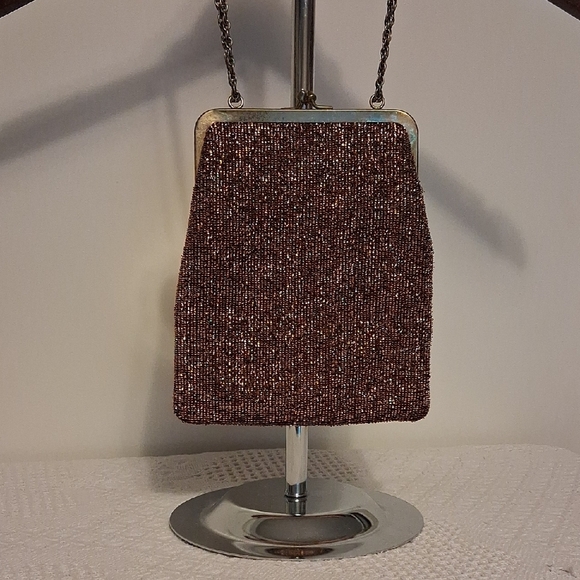 👜 Rare Vintage 1960s Harry Levine Bronze Fire Evening Clutch/Bag - Picture 9 of 9